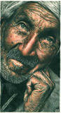 Old Man pencil crayon drawing